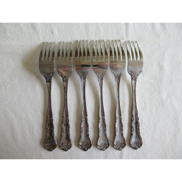 Roberts Rogers Co Korea & Taiwan DELIGHT Stainless Lot of 6x Dinner Forks 6.9" - Picture 2 of 10